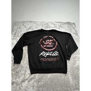 Y&R RCKLSS Young & Reckless Sweatshirt Mens Size XL Black Long Sleeves Logo Tour